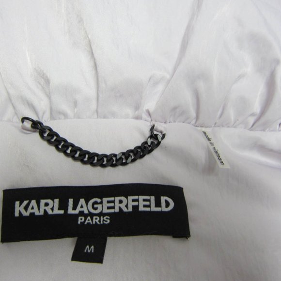 NWT Karl Lagerfeld Rain Jacket Stow in Collar Hood - Picture 5 of 8
